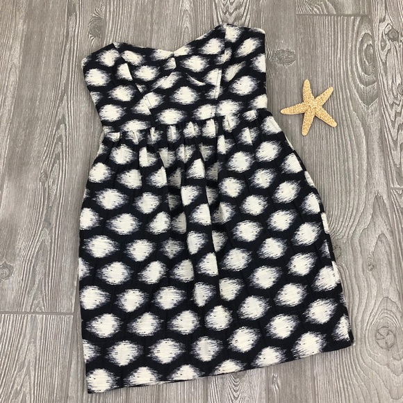 Shoshana Navy Blue/ Ivory Strapless Cocktail Dress - Picture 3 of 6